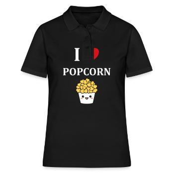 i love popcorn - Polo Femme - noir - Devant - Ailine (174cm)