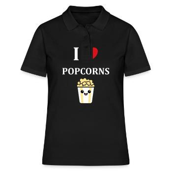 i love popcorn - Polo Femme - noir - Devant - Ailine (174cm)