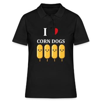 Corn dog food - Women's Polo Shirt - black - Front - Ailine (174cm)