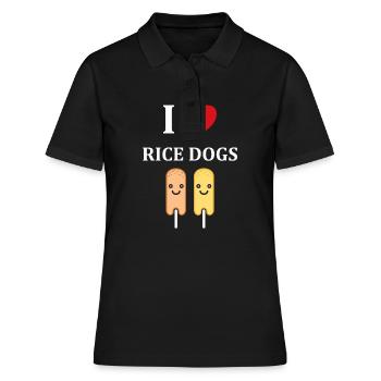 Mais Hundefutter - Frauen Polo Shirt - Schwarz - Vorne - Ailine (174cm)