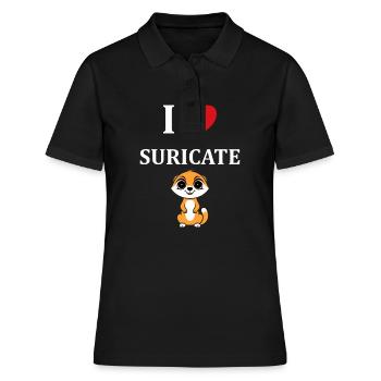 Humour petit suricate - Polo Femme - noir - Devant - Ailine (174cm)