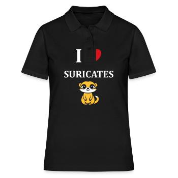 Humour petit suricate - Polo Femme - noir - Devant - Ailine (174cm)