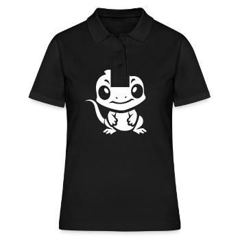 christmas reindeer cute funny smile with christmas - Polo Femme - noir - Devant - Ailine (174cm)