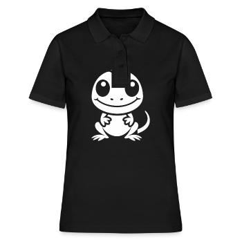 christmas reindeer cute funny smile with christmas - Polo Femme - noir - Devant - Ailine (174cm)