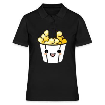 Popcorn Topf Humor - Frauen Polo Shirt - Schwarz - Vorne - Ailine (174cm)