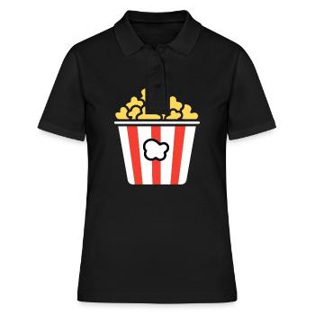 Popcorn Topf Humor - Frauen Polo Shirt - Schwarz - Vorne - Ailine (174cm)