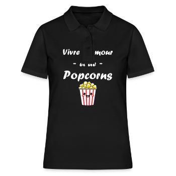 Humour pot de popcorn - Polo Femme - noir - Devant - Ailine (174cm)