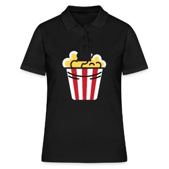 Popcorn Topf Humor - Frauen Polo Shirt - Schwarz - Vorne - Ailine (174cm)