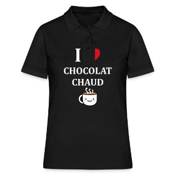 Humor Kleine heiße Schokolade - Frauen Polo Shirt - Schwarz - Vorne - Ailine (174cm)