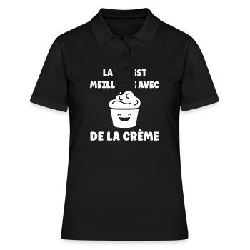 Humour crème fraiche - Polo Femme - noir - Devant - Ailine (174cm)