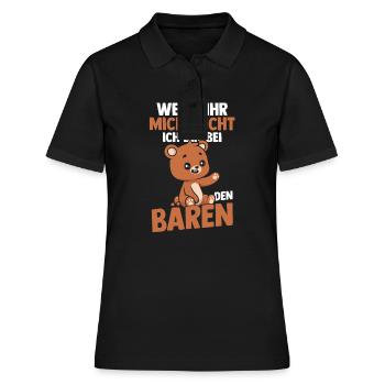 Wenn Ihr Mich Sucht Bin Ich Bei Den Bären - Frauen Polo Shirt - Schwarz - Vorne - Ailine (174cm)