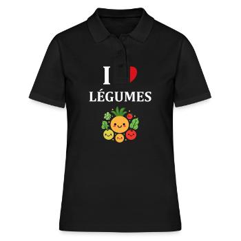 Légumes Humour je suis vegan - Polo Femme - noir - Devant - Ailine (174cm)