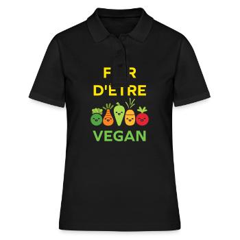 Légumes Humour je suis vegan - Polo Femme - noir - Devant - Ailine (174cm)