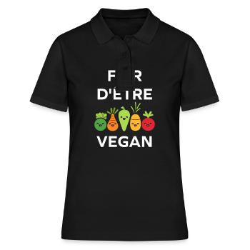 Légumes Humour je suis vegan - Polo Femme - noir - Devant - Ailine (174cm)