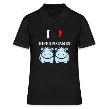 amour petit hippopotame - Polo Femme - noir - Devant - Ailine (174cm)