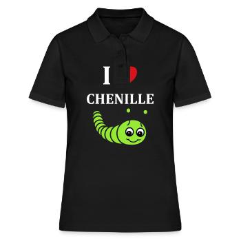 Chenilles insecte Amour petite chenille - Polo Femme - noir - Devant - Ailine (174cm)