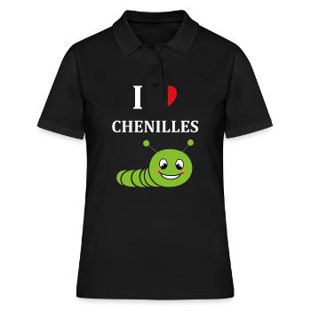 Chenilles insecte Amour petite chenille - Polo Femme - noir - Devant - Ailine (174cm)