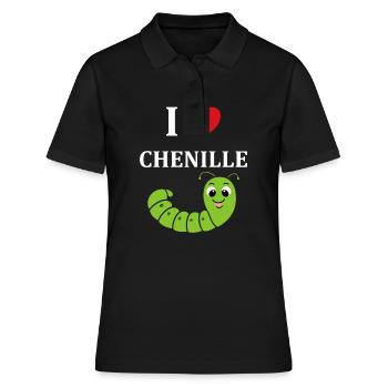 Chenilles insecte Amour petite chenille - Polo Femme - noir - Devant - Ailine (174cm)