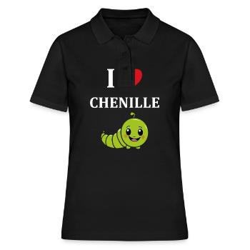 Chenilles insecte Amour petite chenille - Polo Femme - noir - Devant - Ailine (174cm)