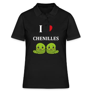 Chenilles insecte Amour petite chenille - Polo Femme - noir - Devant - Ailine (174cm)