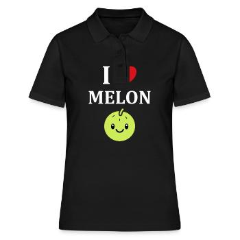 Fruit Humour petit Melon - Polo Femme - noir - Devant - Ailine (174cm)
