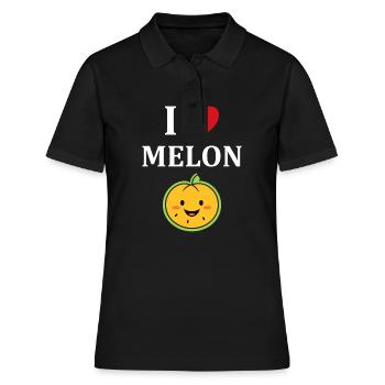 Fruit Humour petit Melon - Polo Femme - noir - Devant - Ailine (174cm)
