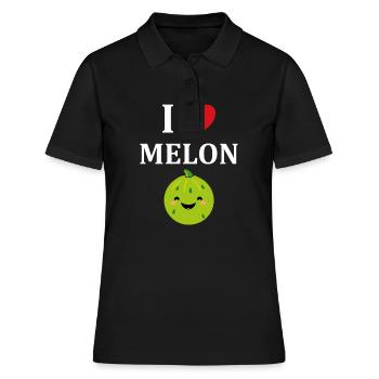 Fruit Humour petit Melon - Polo Femme - noir - Devant - Ailine (174cm)