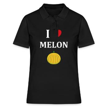Fruit Humour petit Melon - Polo Femme - noir - Devant - Ailine (174cm)