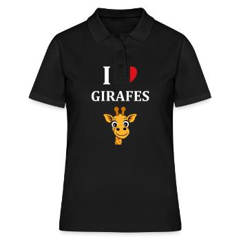 Humour petit bébé girafe - Polo Femme - noir - Devant - Ailine (174cm)