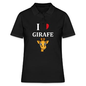 Humour petit bébé girafe - Polo Femme - noir - Devant - Ailine (174cm)