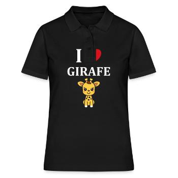 Humour petit bébé girafe - Polo Femme - noir - Devant - Ailine (174cm)