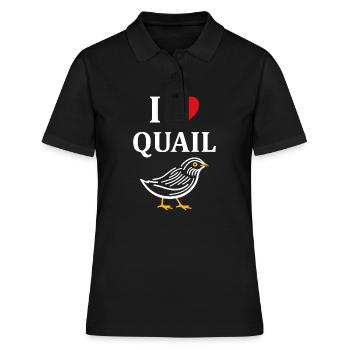 Humour Cailles oiseaux Petite caille - Polo Femme - noir - Devant - Ailine (174cm)