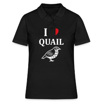 Humour Cailles oiseaux Petite caille - Polo Femme - noir - Devant - Ailine (174cm)