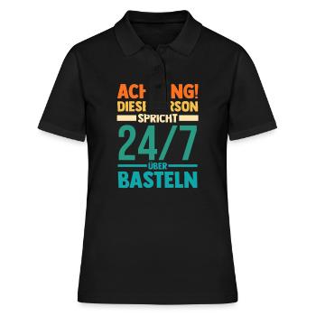 Bastler Bastelunterricht Basteln - Frauen Polo Shirt - Schwarz - Vorne - Ailine (174cm)