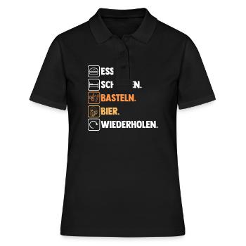 Bier Bastler Basteln - Frauen Polo Shirt - Schwarz - Vorne - Ailine (174cm)