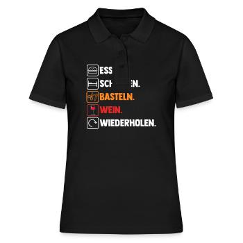 Bastler Wein Basteln - Frauen Polo Shirt - Schwarz - Vorne - Ailine (174cm)