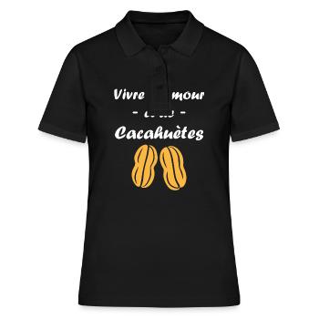 Cacahuètes Humour petite cacahuète - Polo Femme - noir - Devant - Ailine (174cm)