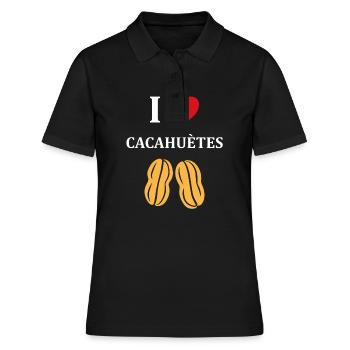 Cacahuètes Humour petite cacahuète - Polo Femme - noir - Devant - Ailine (174cm)