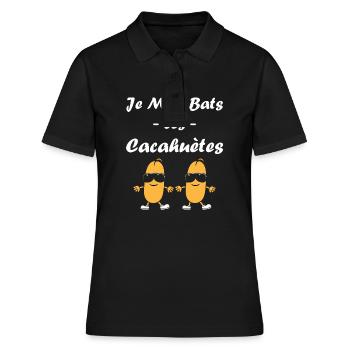 Cacahuètes Humour petite cacahuète - Polo Femme - noir - Devant - Ailine (174cm)