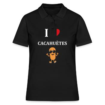 Cacahuètes Humour petite cacahuète - Polo Femme - noir - Devant - Ailine (174cm)