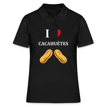 Cacahuètes Humour petite cacahuète - Polo Femme - noir - Devant - Ailine (174cm)