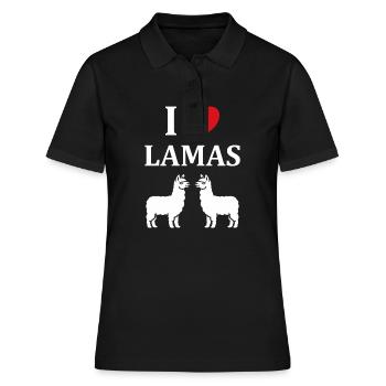 Humour mignon petit lama - Polo Femme - noir - Devant - Ailine (174cm)