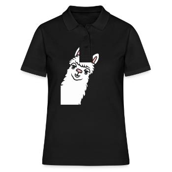 Cute little llama humor - Women's Polo Shirt - black - Front - Ailine (174cm)