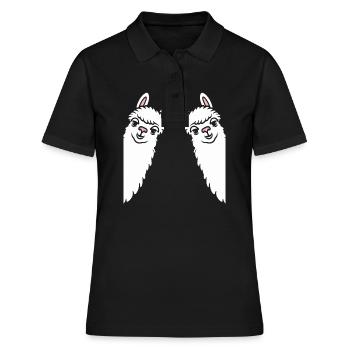 Cute little llama humor - Women's Polo Shirt - black - Front - Ailine (174cm)