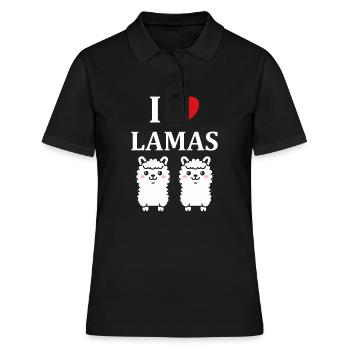 Humour mignon petit lama - Polo Femme - noir - Devant - Ailine (174cm)