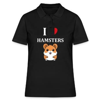 Mignon Humour petit hamster - Polo Femme - noir - Devant - Ailine (174cm)