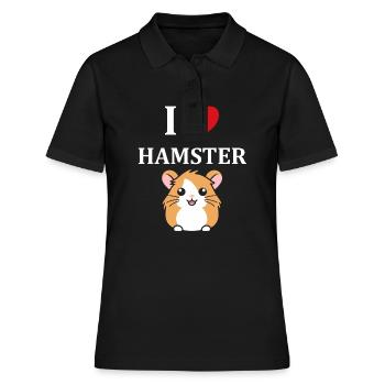 Mignon Humour petit hamster - Polo Femme - noir - Devant - Ailine (174cm)