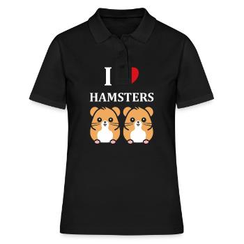 Mignon Humour petit hamster - Polo Femme - noir - Devant - Ailine (174cm)