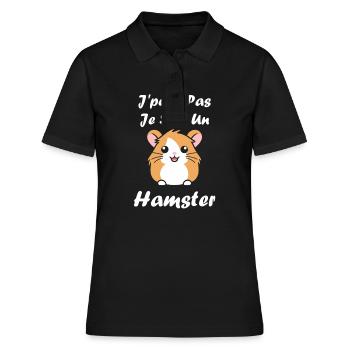 Mignon Humour petit hamster - Polo Femme - noir - Devant - Ailine (174cm)