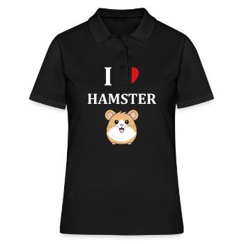 Mignon Humour petit hamster - Polo Femme - noir - Devant - Ailine (174cm)
